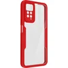 Image de Avizar Volledig hoesje Geschikt voor Xiaomi Redmi Note 11 Pro 5G Harde Achterkant en Siliconen Rand, Rood