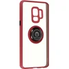 Image de Avizar Hoesje Geschikt voor Galaxy S9 avec Metalen Ringhouder Standfunctie, Rood
