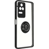 Image de Avizar Hoesje Geschikt voor Poco F4 5G met Metalen Ringhouder Standfunctie, Zwart