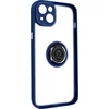 Image de Avizar Hoesje Geschikt voor iPhone 14 met Metalen Ringhouder Standfunctie, Blauw