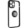 Image de Avizar Hoesje Geschikt voor iPhone 14 Pro Max met Metalen Ringhouder Standfunctie, Zwart