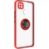 Image de Avizar Hoesje Geschikt voor Redmi 10A met Metalen Ringhouder Standfunctie, Rood