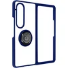 Image de Hoes Geschikt voor Samsung Galaxy Z Fold 4 Bi-Materiaal met Metalen Ring   Blauw