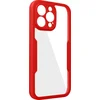 Image de Hoes Geschikt voor Apple iPhone 14 Pro Max Plexiglas achter +Polymeer voor, omtrek rood