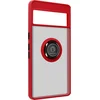 Image de Hoes Geschikt voor Google Pixel 7 Pro Bi-materiaal metalen ring video-ondersteuning rood