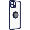 Image de Avizar Hoesje Geschikt voor Redmi A1 / A2 met Metalen Ringhouder Standfunctie, Blauw