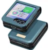 Image de Avizar Hoes Geschikt voor Samsung Galaxy Z Flip 6 Veganistisch leer, Fin Canard-ontwerp, Petrolblauw