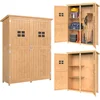 Image de Outsunny tuinschuur - Vurenhout - 127,5x50x164cm - Natuurlijk hout