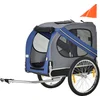 Image de PawHut Fietsaanhanger voor Huisdieren - Staal - 130x73x90cm - Blauw en Zwart