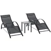 Image de Outsunny loungeset voor buiten - Metaal - 169x59x66cm - Zwart