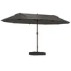Image de Outsunny Dubbelzijdige Paraplu - Staal - 460x270x240cm - Grijs