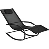 Image de Outsunny schommelstoel van textiel, 63x160x88cm, zwart.