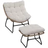 Image de Outsunny - Rattan loungestoelenset - Polyester - 69x76x70cm - Natuurlijk hout