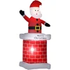 Image de HOMCOM-Opblaasbare Kerstman-Polyester-80x70x210cm-Rood