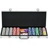 Image de SPORTNOW Pokerfiches Set - Aluminium - 56x23,5x6,5cm - Zilver