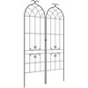 Image de Outsunny Tuinprieel - Staal - 50x181cm - Zwart