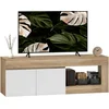 Image de HOMCOM TV-meubel - Spaanplaat - 140x40x48cm - Natuurlijk hout