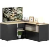 Image de HOMCOM TV-standaard - Spaanplaat - 90x90x45cm - Zwart