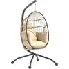 Image de Outsunny schommelstoel - Staal - 120x88x192cm - Khaki
