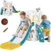 Image de AIYAPLAY - Kinderglijbaan - HDPE - 70x177x92cm - Wit, groen en geel