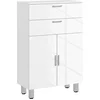 Image de kleankin-Badkamerkast-60x30x93cm-Panneaux de particule-Blanc