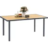 Image de Outsunny tuintafel - Staal - 150x90x72cm - Natuurlijk hout