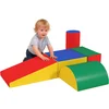 Image de HOMCOM Kinderspeelset met zachte materialen - Polyurethaan - 40,6 x 40,6 x 20,3 cm - Rood, groen, blauw en geel