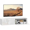 Image de HOMCOM-TV-meubel-140x33x29,8cm-Panneaux de particule-Blanc