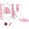 Image de AIYAPLAY - Kinderschommel en glijbaan - PE - 147,5 x 160 x 107 cm - Roze