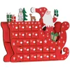 Image de HOMCOM-Kerstadventskalender-Bois multicouche-22,5x8x36cm-Rouge