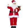 Image de HOMCOM - Kerstdecoratie Kerstman - Polyester - 53x27x120cm - Rood