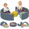 Image de AIYAPLAY Kinderspeelset met zachte materialen - Corduroy - 107x107x30cm - Donkerroze, Blauw, Kurkuma, Paars, Lichtroze, Lichtgroen