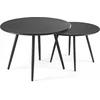 Image de Oviala - Set van 2 lage tuin tafels in antraciet staal - Palavas