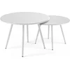 Image de Oviala - Set van 2 lage tuin tafels in wit staal - Palavas
