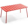 Image de Oviala - Lage tuin tafel rood staal 90 x 50 cm - Palavas