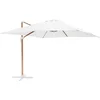 Image de Oviala - Vierkante zweefparasol 3x3m met houtlook in crèmekleur - Brescia
