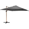 Image de Oviala - Vierkante zweefparasol 3x3m met antraciet houteffect - Brescia