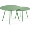 Image de Oviala - Set van 2 lage tuin tafels in cactusgroen staal - Palavas