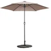 Image de Oviala - 3m rechte kantelbare parasol met 4 verzwaarde taupe tegels - Matera