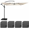 Image de Oviala - Verstelbare parasol van 3x3m en 4 witte tegels om te vullen - Genova