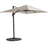 Image de Oviala - Zwevende parasol 2x3 m met 4 verzwaarde aluminium platen, wit - Amalya