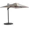 Image de Oviala - Zwevende parasol 2x3 m met 4 verzwaarde aluminium platen, taupe - Amalya