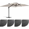 Image de Oviala - Zweefparasol 3x4m Wit Kantelbaar Draaibaar + 4 Tegels - Caserta