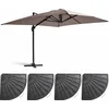 Image de Oviala - Zweefparasol 3x4m Taupe Kantelbaar Draaibaar + 4 Tegels - Caserta
