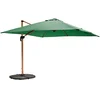 Image de Oviala - Parasol van 3x3m en 4 verzwaarde tegels met groene cactus houtlook - Brescia