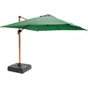 Image de Oviala - 3x3m parasol en verzwaarde wielen met houten cactuseffect - Brescia