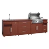 Image de Oviala - 3-delige stalen buitenkeuken met stenen barbecue - Memphis
