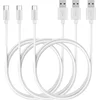 Image de 3x USB C naar USB A Kabel Wit - 3 meter - Oplaadkabel voor Google Pixel 6 / Google Pixel 6 Pro