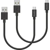 Image de 2x USB C naar USB A Kabel Zwart - 0,2 meter - Oplaadkabel voor Google Pixel 6 / Google Pixel 6 Pro
