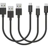 Image de 3x USB C naar USB A Kabel Zwart - 0,2 meter - Oplaadkabel voor Google Pixel 6 / Google Pixel 6 Pro